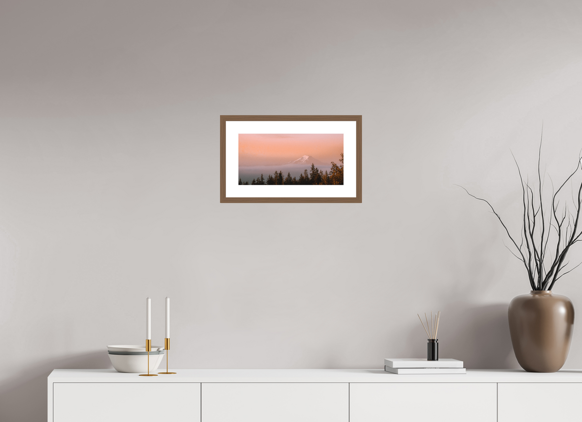 16 x 8″, Walnut - Matte Mt Rainier