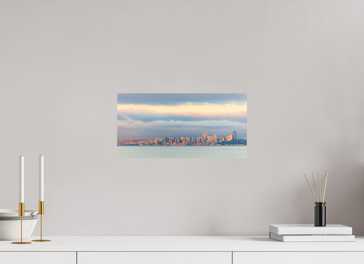 16 x 8″, No Frame - Matte Seattle At Sunset