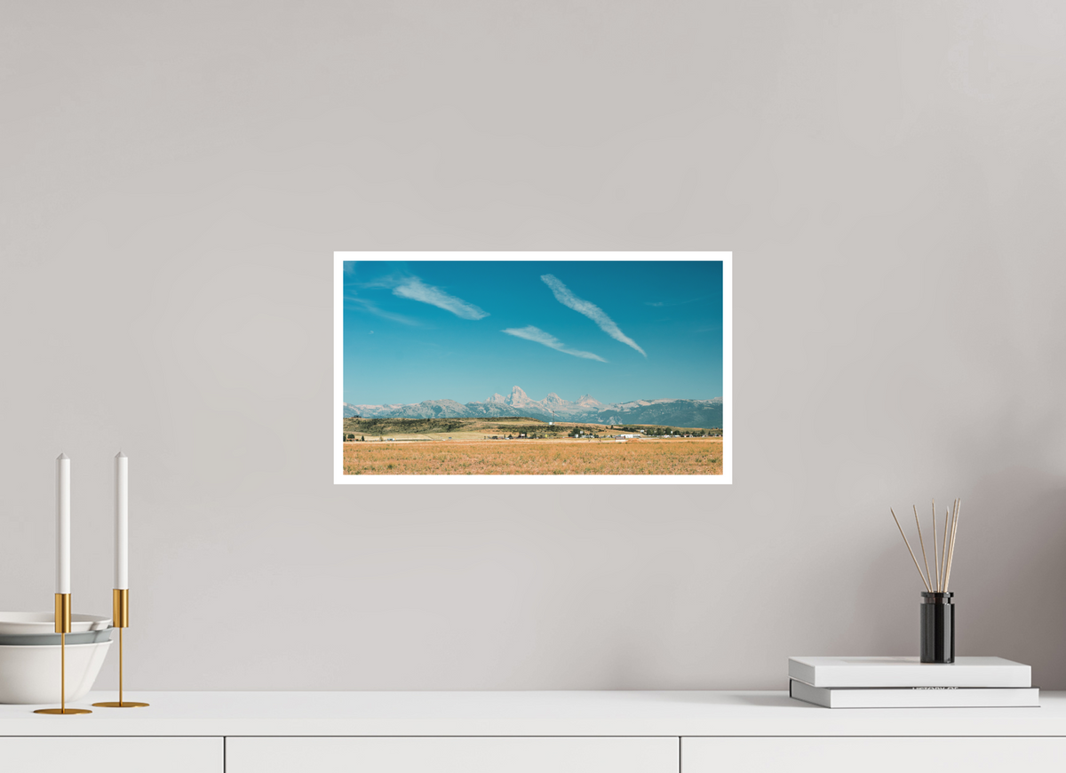 16 x 9″, No Frame - Matte - White Edge Teton Valley
