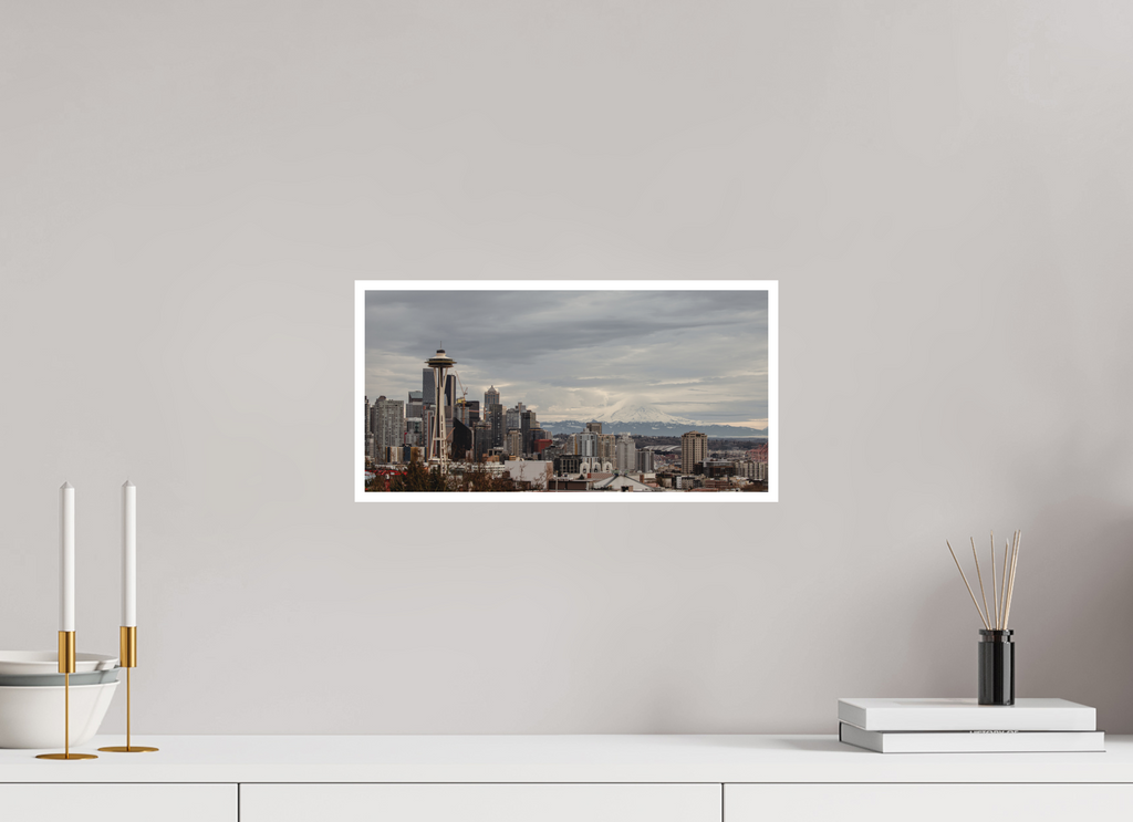 16 x 8″, No Frame - Matte - White Edge Seattle's Landmarks