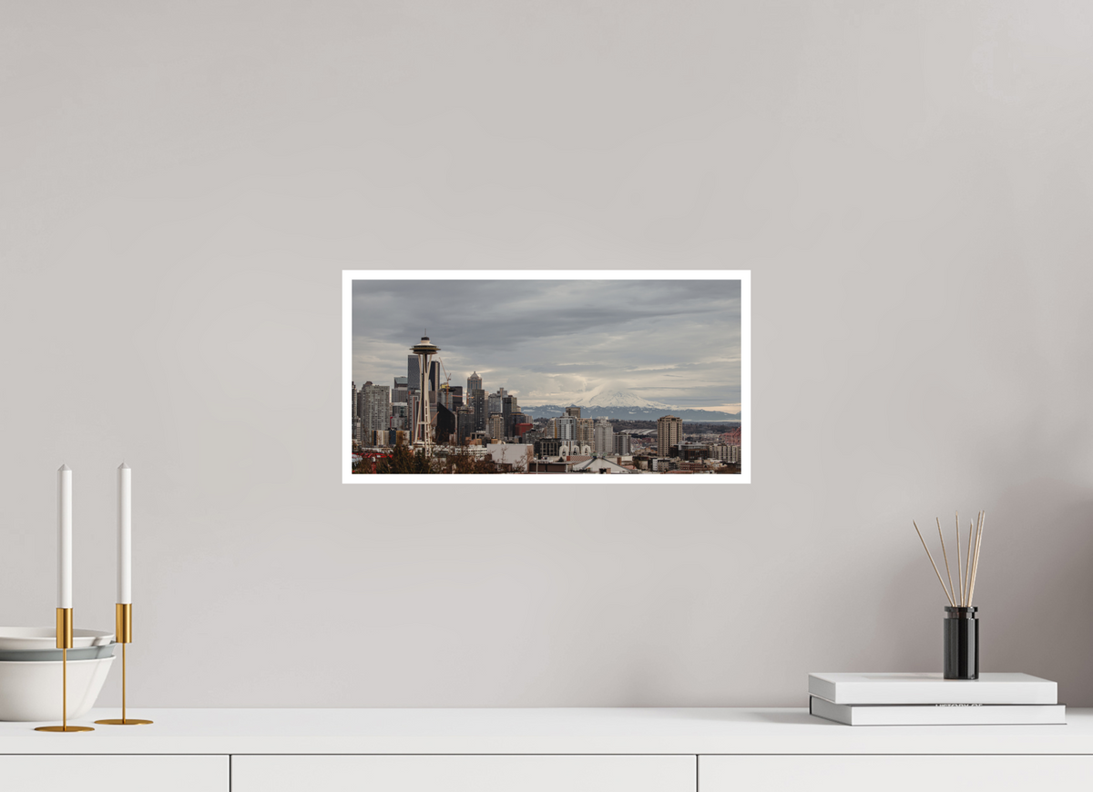 16 x 8″, No Frame - Matte - White Edge Seattle's Landmarks