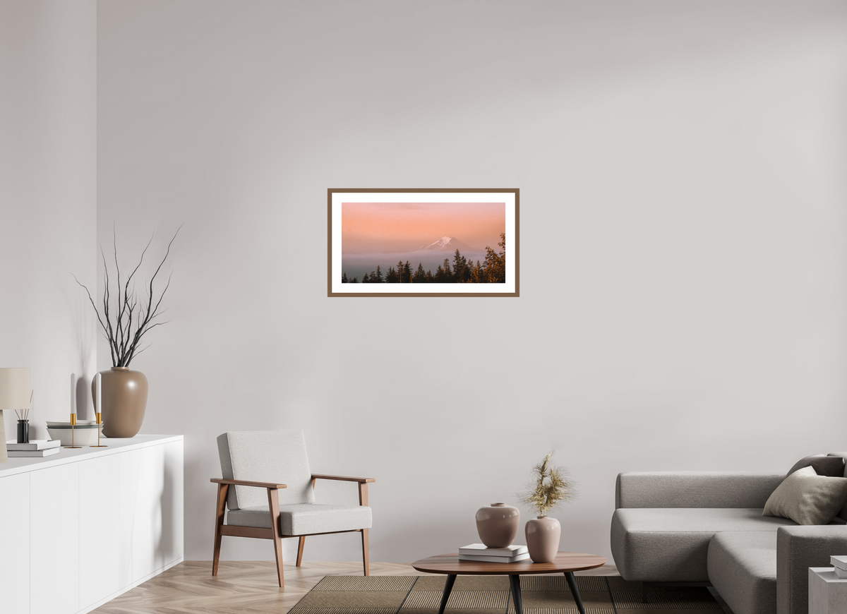 32 x 16″, Walnut - Matte Mt Rainier