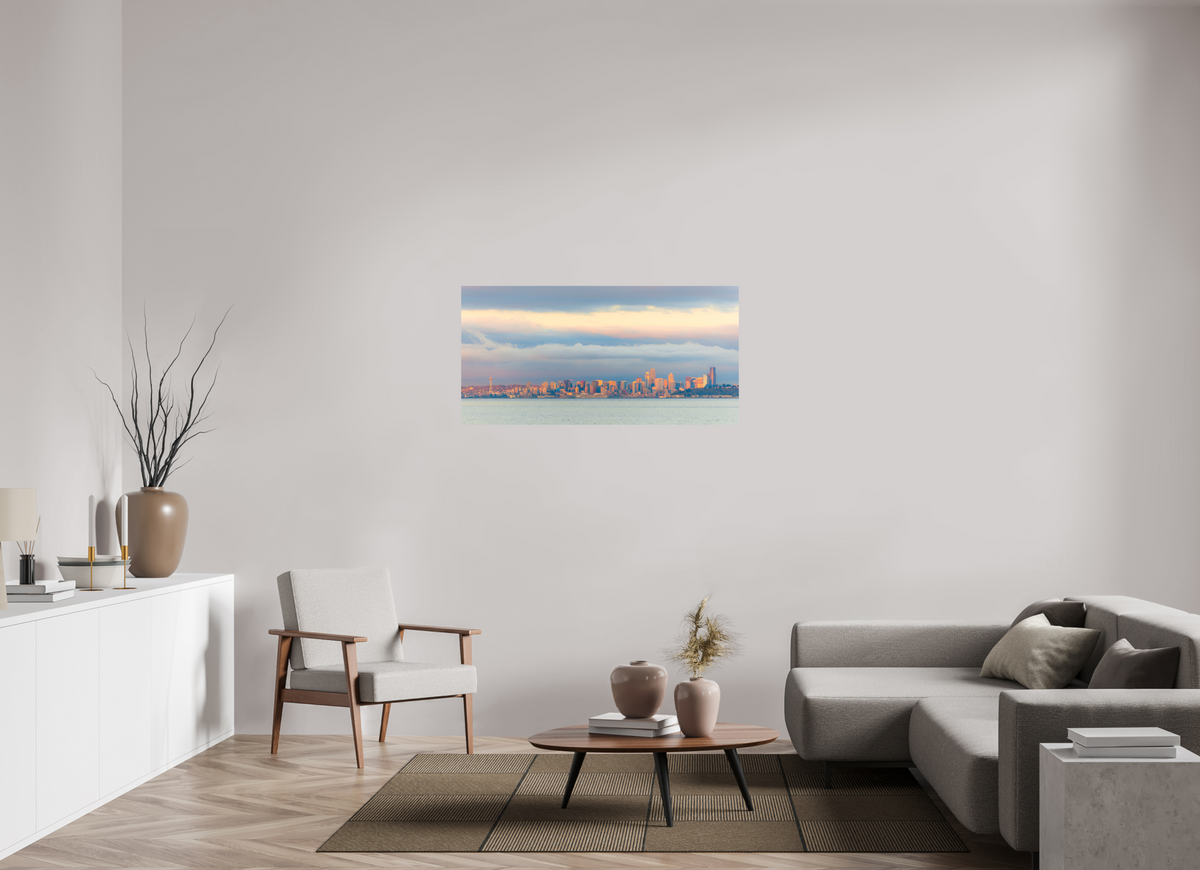48 x 24″, No Frame - Matte Seattle At Sunset