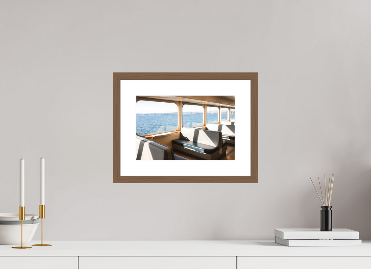 12 x 8″, Walnut - Matte WA State Ferry