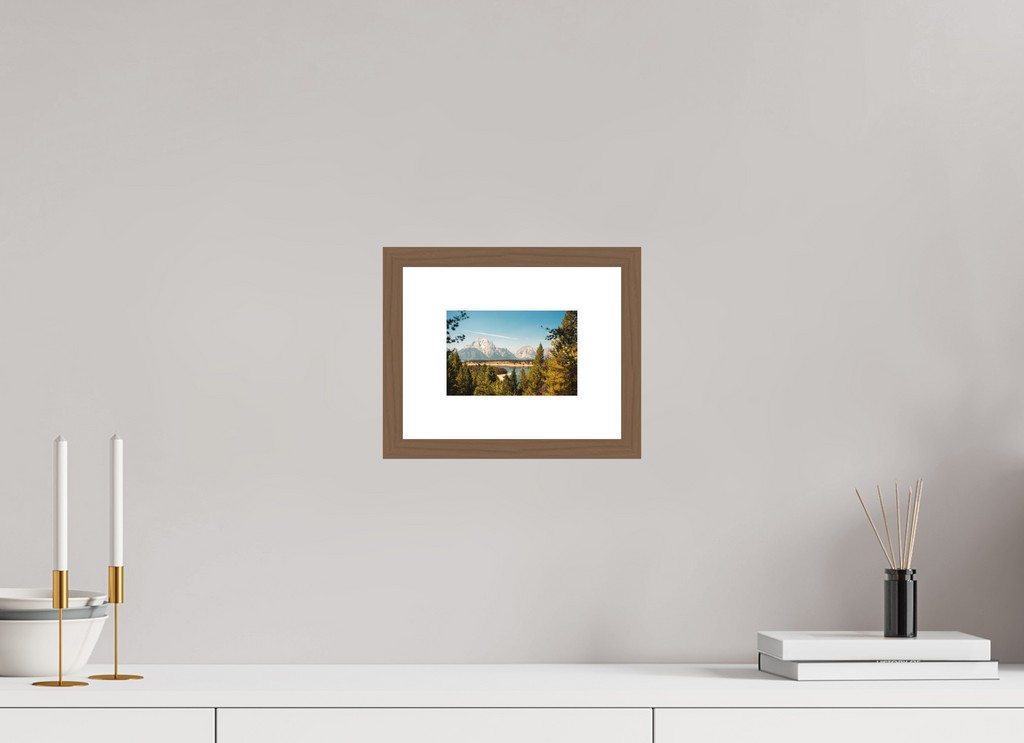 6 x 4″, Walnut - Matte The Grand Tetons from Signal Mountain