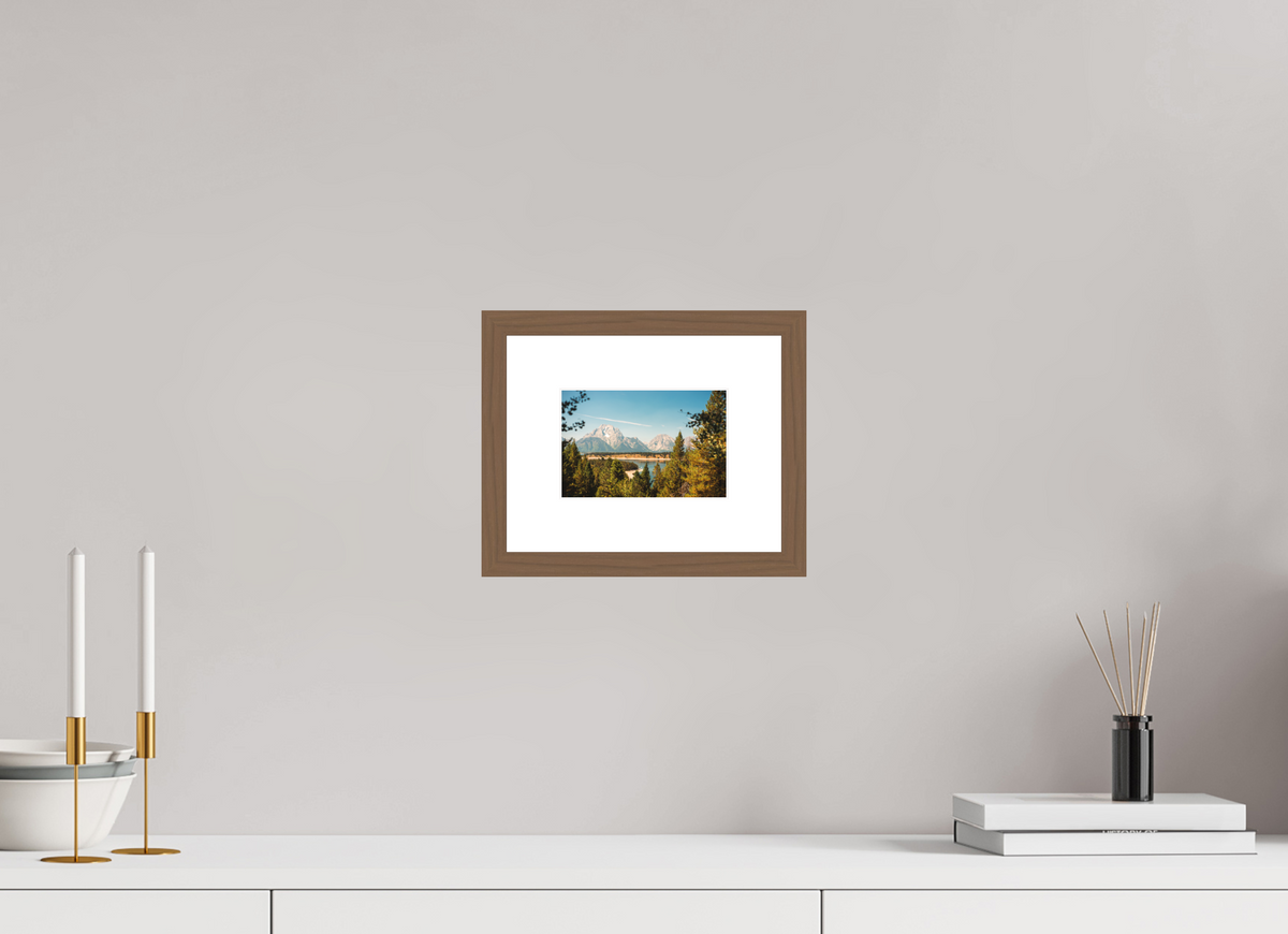 6 x 4″, Walnut - Matte The Grand Tetons from Signal Mountain