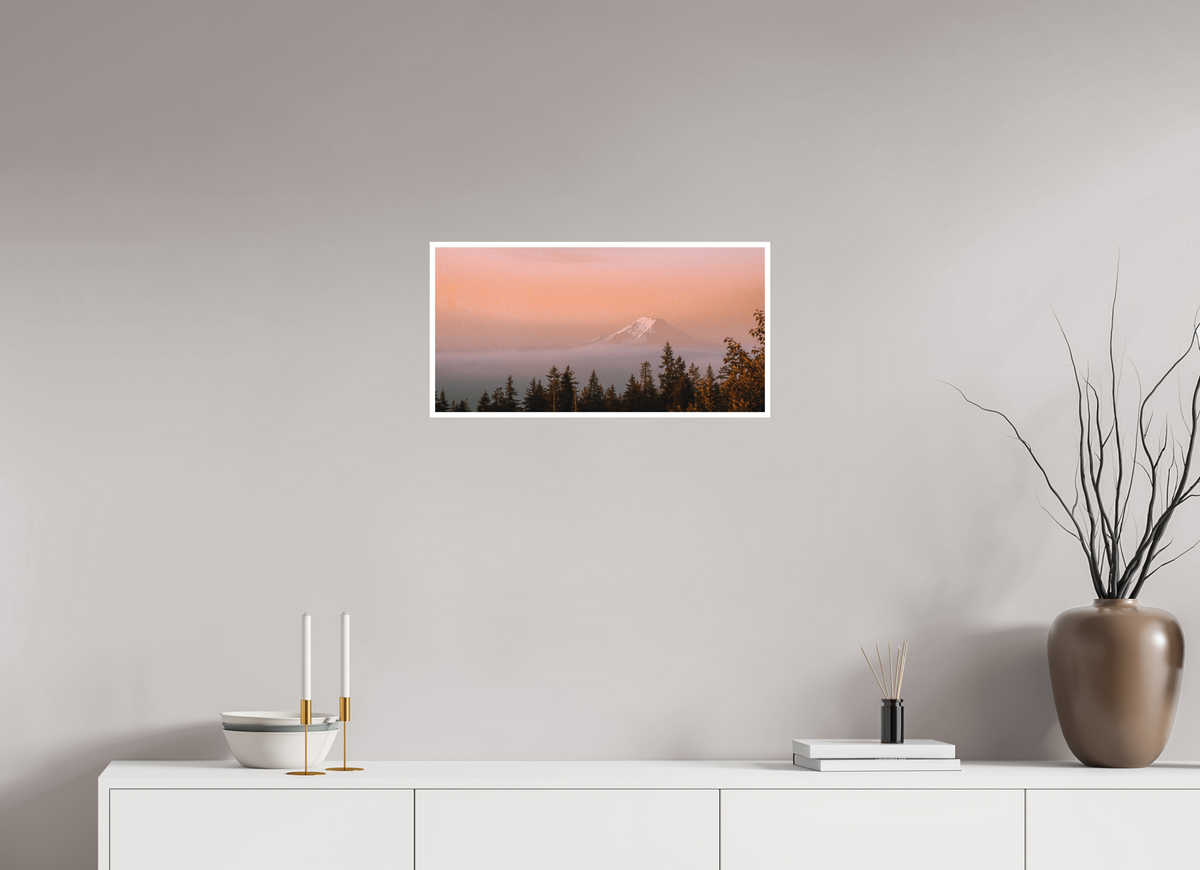 24 x 12″, No Frame - Matte - White Edge Mt Rainier