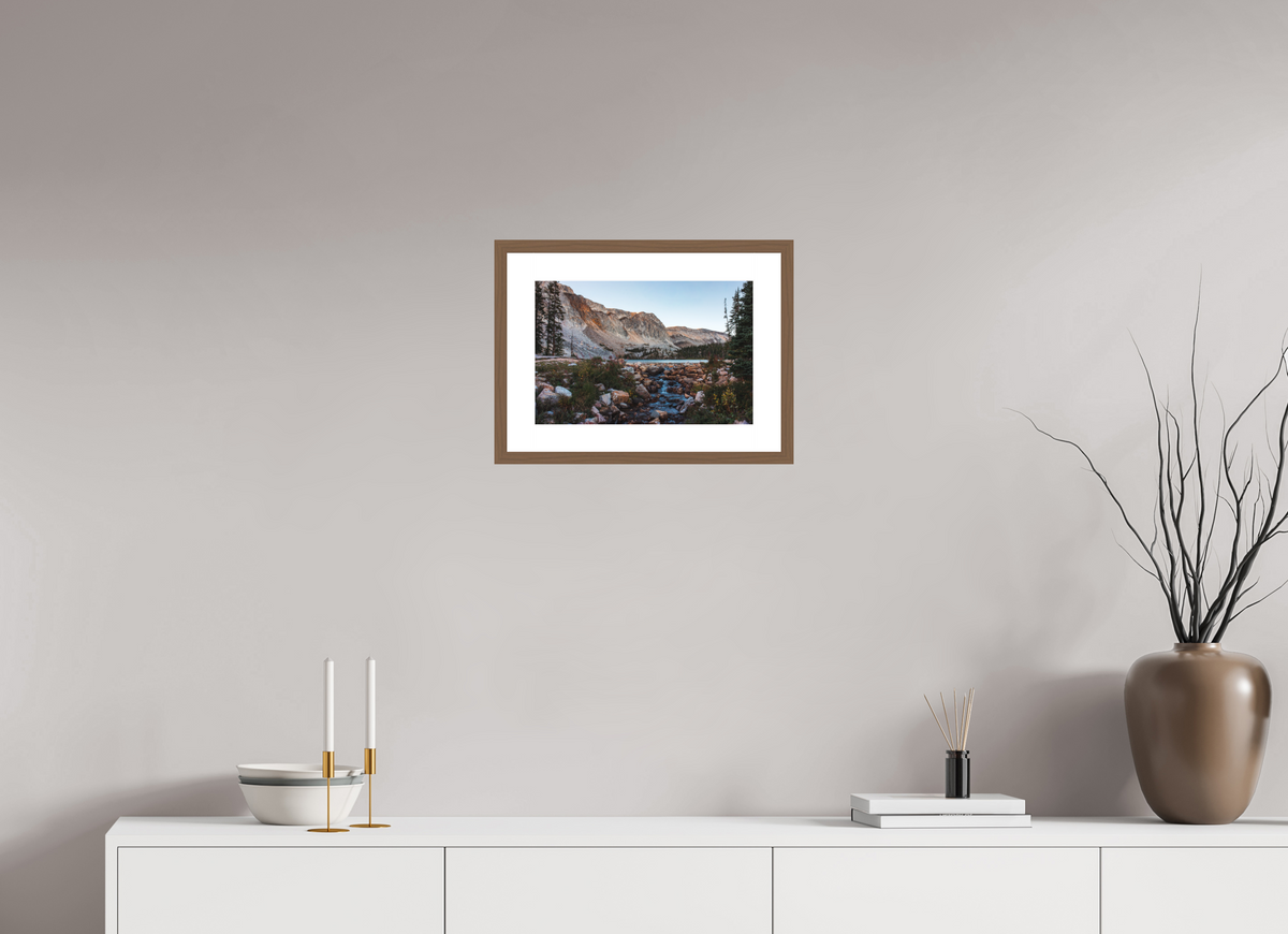 15 x 10″, Walnut - Matte Mirror Lake, Snowy Range Mountains