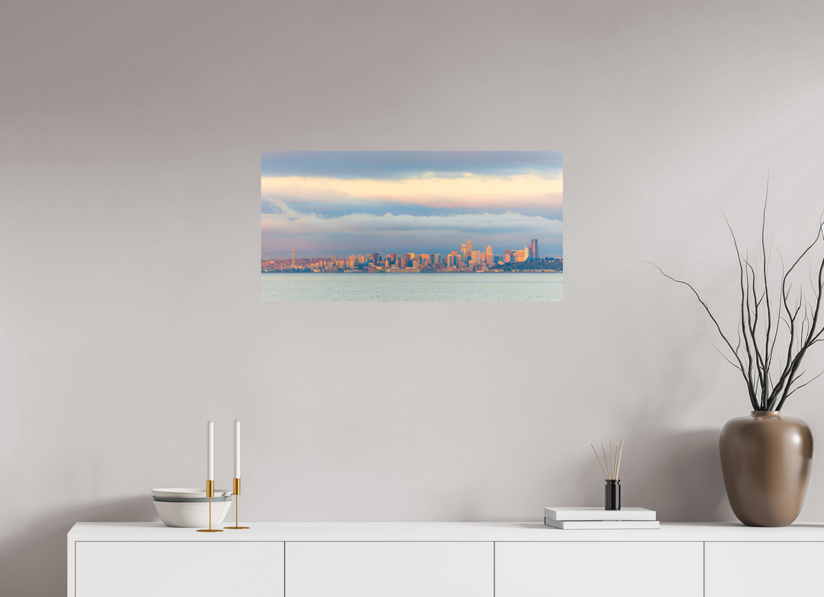 32 x 16″, No Frame - Matte Seattle At Sunset