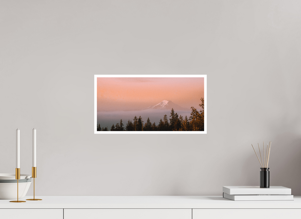16 x 8″, No Frame - Matte - White Edge Mt Rainier