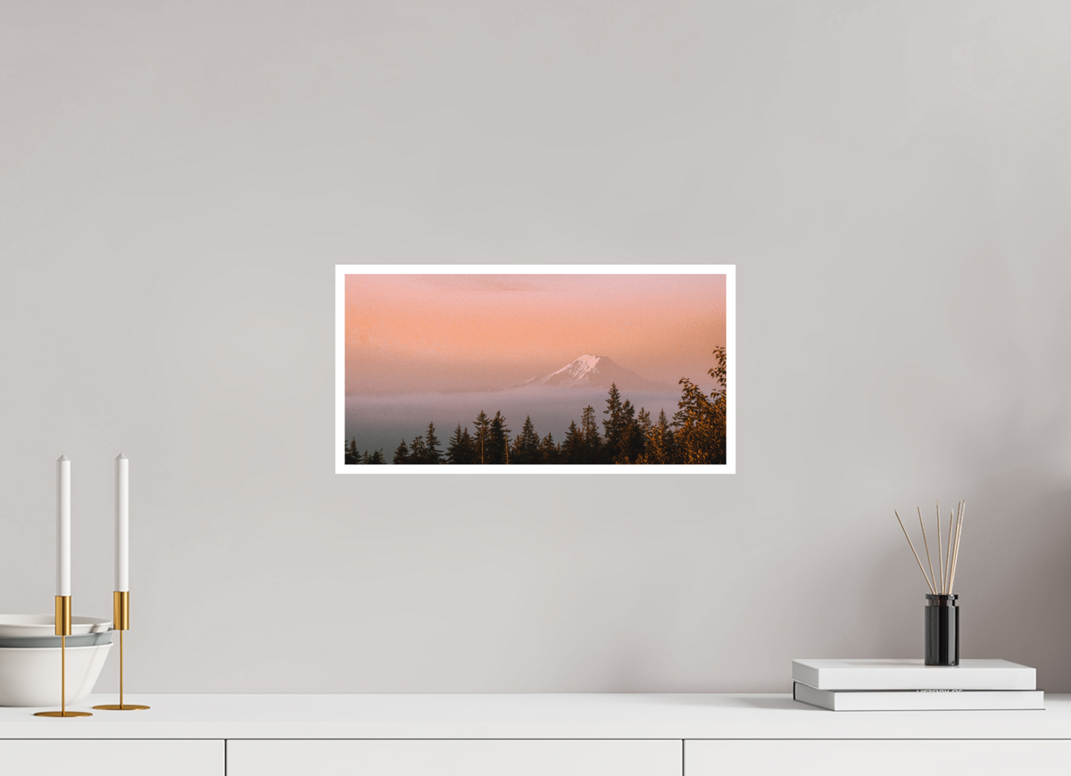 16 x 8″, No Frame - Matte - White Edge Mt Rainier