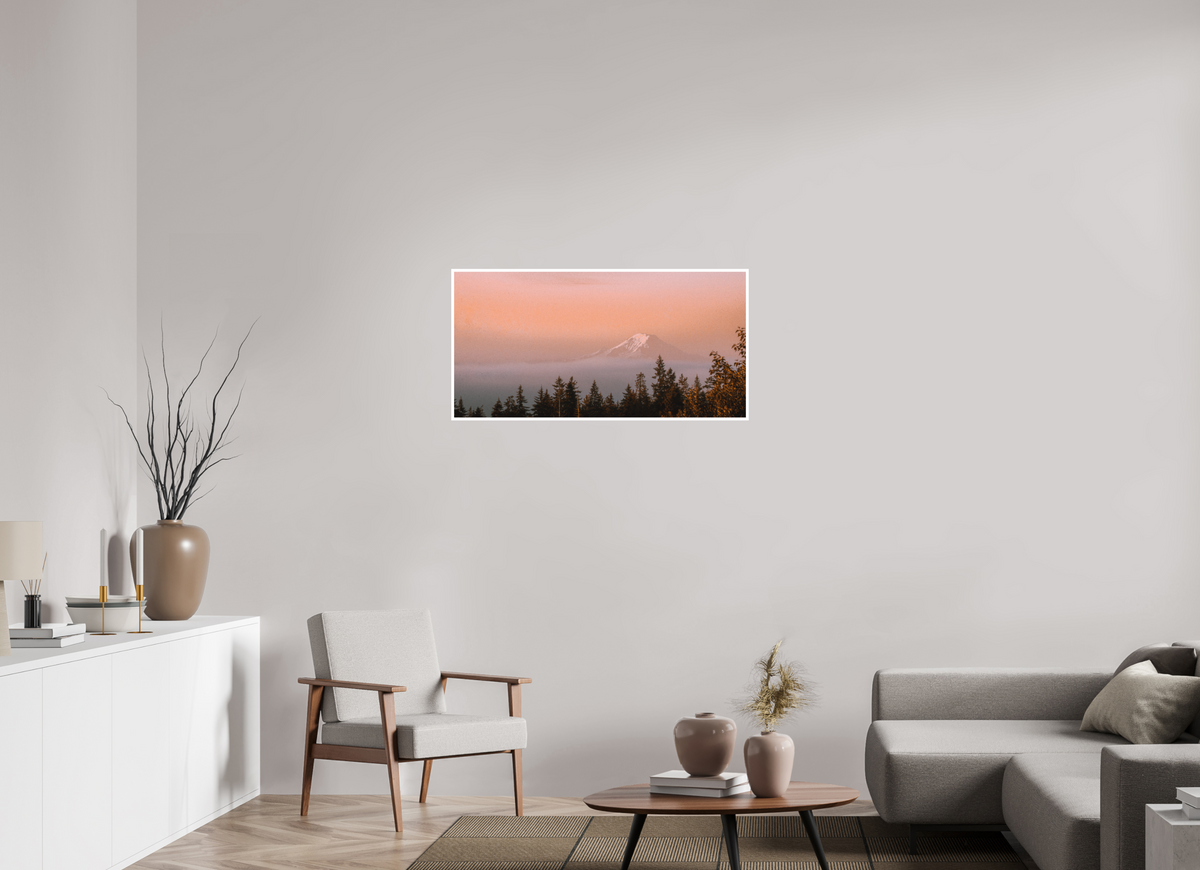 40 x 20″, No Frame - Matte - White Edge Mt Rainier