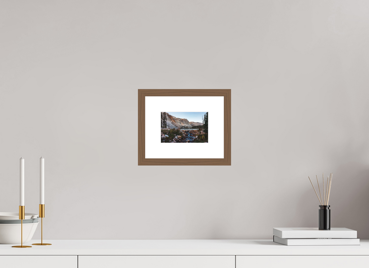 6 x 4″, Walnut - Matte Mirror Lake, Snowy Range Mountains