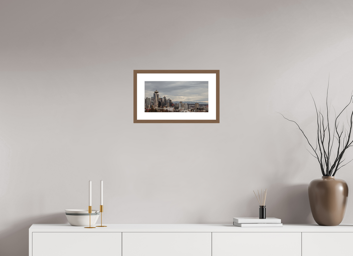 16 x 8″, Walnut - Matte Seattle's Landmarks